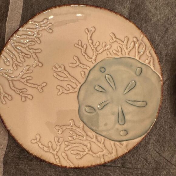 Cracker Barrel White Sands Coastal Salad Plates Set of 4  🦀 🌟 🐚 🪸 - Picture 4 of 6
